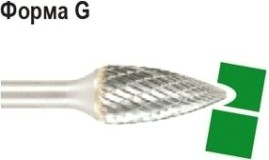 Бор-фреза по металлу D.BOR форма G парабола с зао. головой 8,0*19,0/64,0 хв. 6 мм 9f-16080k02d [W-040-9F-16080K02D]