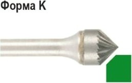 Бор-фреза по металлу D.BOR форма K зенкера с вершиной 90°6,0*3,0/50,0 хв. 6мм 9f-20060k02d [W-040-9F-20060K02D]