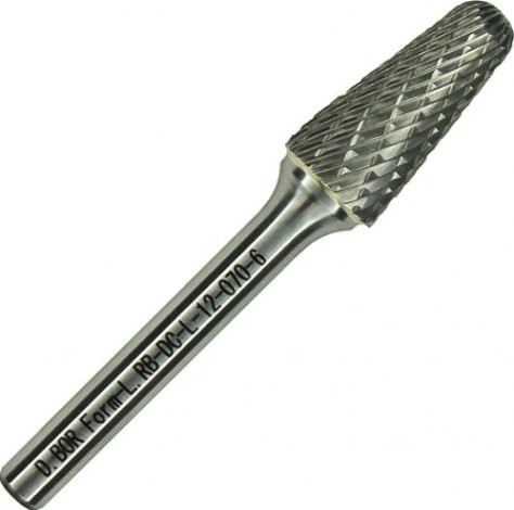 Бор-фреза по металлу D.BOR форма L конус с закругленной головой DC 6.0*18/63 хв. 6 мм [D-RB-DC-L-06-063-6]