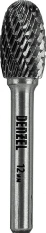Бор-фреза по металлу Denzel тип-E твердосплавная, овальная, 12 мм [72038]