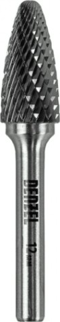 Бор-фреза по металлу Denzel тип-F твердосплавная, параболическая, 12 мм [72044]