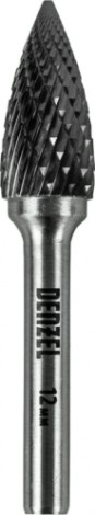 Бор-фреза по металлу Denzel тип-G твердосплавная, параболическая заостренная, 12 мм [72049]