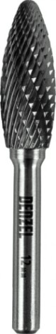 Бор-фреза по металлу Denzel тип-H твердосплавная, элипсообразная, 12 мм [72063]