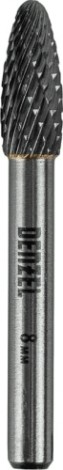 Бор-фреза по металлу Denzel тип-H твердосплавная, элипсообразная, 8 мм [72061]