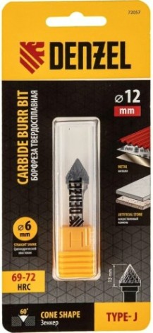 Бор-фреза по металлу Denzel тип-J твердосплавная, зенкер 60 град., 12 мм [72057]