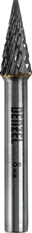 Бор-фреза по металлу Denzel тип-M твердосплавная, коническая, 8 мм [72074]