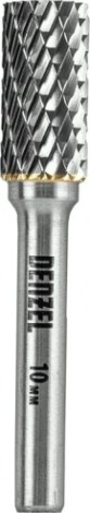 Бор-фреза по металлу DENZEL твердосплавная, цилиндрическая, тип-а, 10 мм [72001]