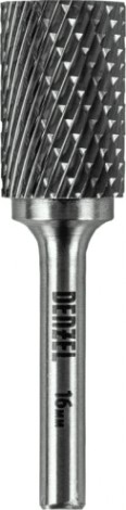 Бор-фреза по металлу DENZEL твердосплавная, цилиндрическая, тип-а, 16 мм [72013]