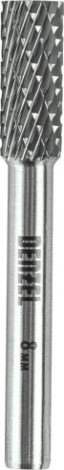 Бор-фреза по металлу DENZEL твердосплавная, цилиндрическая, тип-а, 8 мм [72000]