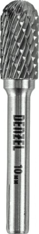 Бор-фреза по металлу DENZEL твердосплавная, цилиндрическая закругленная, тип-с, 10 мм [72017]