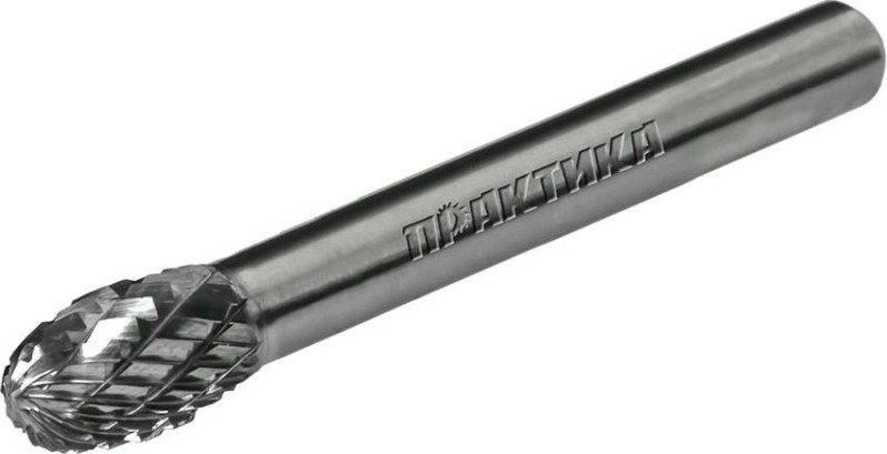 Бор-фреза по металлу ПРАКТИКА форма E овальная, 8х13 мм, хвостовик 6 мм твердосплавная [644-467]