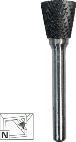 Бор-фреза по металлу Профоснастка №670, 8*07*52 мм, d хв.= 6 мм, Форма N двойная заточка [861360807520]