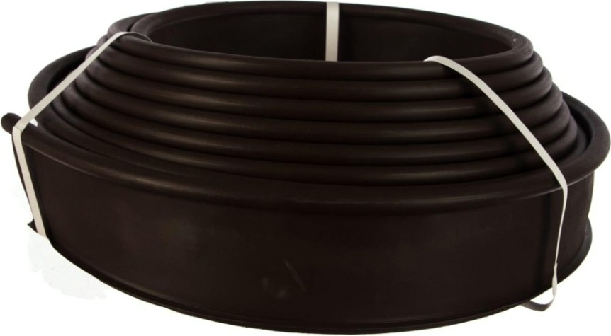 Бордюрная лента СИБРТЕХ 10х1000 см, полиэтиленовая, коричневая [64551]