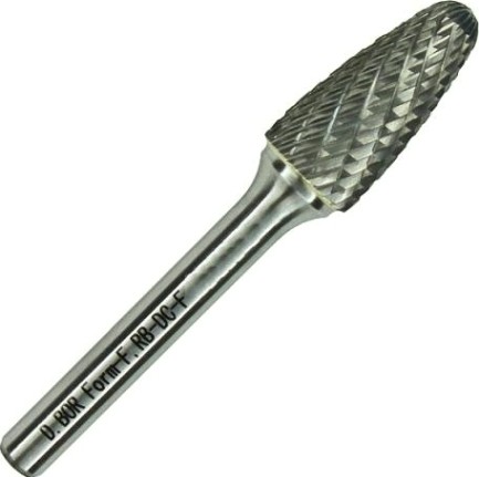 Борфреза по металлу D.BOR форма F парабола с закругленной головой 8.0*20/65 DC хв. 6 мм [D-RB-DC-F-08-065-6]