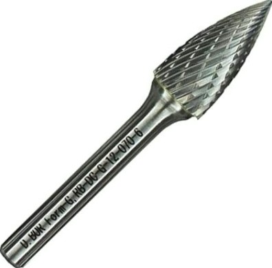 Борфреза по металлу D.BOR форма G парабола с заостренной головой 12.0*25/70 DC хв. 6 мм [D-RB-DC-G-12-070-6]