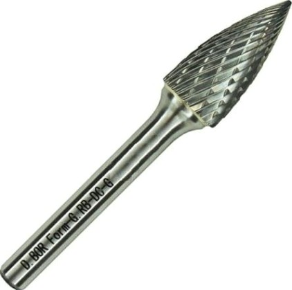 Борфреза по металлу D.BOR форма G парабола с заостренной головой 8.0*20/65 х DC 6 мм [D-RB-DC-G-08-065-6]