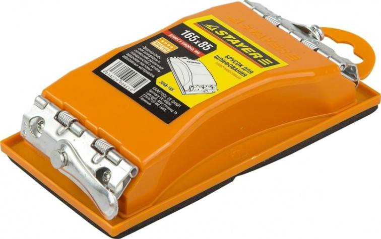 Брусок для шлифования STAYER MASTER пластмассовый, 165х85мм [3566-165]