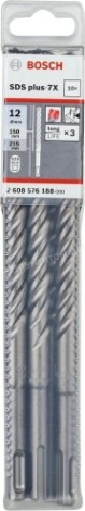 Бур SDS-plus 7-X BOSCH 12х 150/215 мм (уп10шт.) [2608576188]