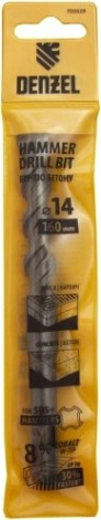 Бур SDS-plus Denzel Cobalt W-tip, 14x160 мм по бетону, двойная спираль [705029]