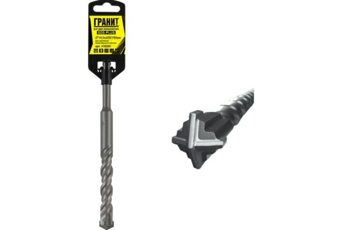 Бур SDS-plus ГРАНИТ Quadro-X 18,0х200/150 [418200]