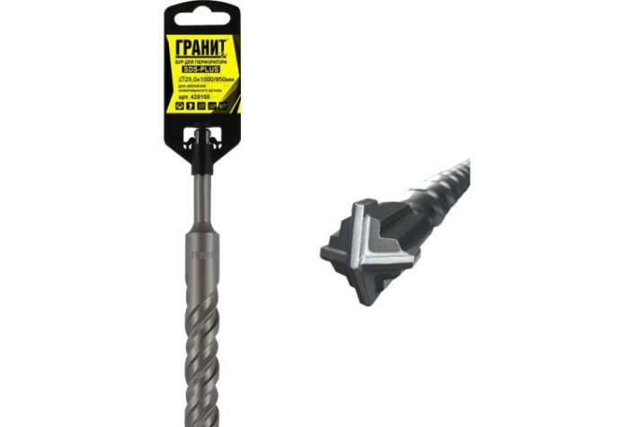 Бур SDS-plus ГРАНИТ Quadro-X 25,0х1000/950 [425100]