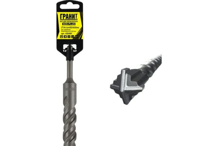 Бур SDS-plus ГРАНИТ Quadro-X 28,0х450/400 [428450]