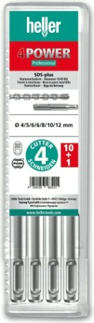 Бур SDS-plus Heller 4power, 6х100х160 мм (11 шт) по бетону [TD29195]