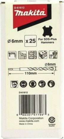 Бур SDS-plus MAKITA 6x110 набор буров 25шт. [D-61612]