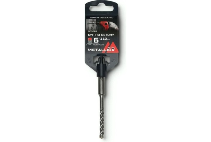 Бур SDS-plus METALLICA Ultra 6х110/50 мм по бетону Х-напайка, 4 спирали [905289]
