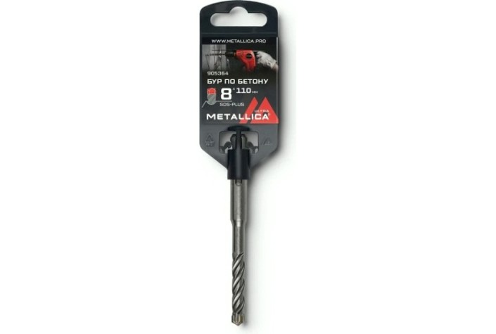 Бур SDS-plus METALLICA Ultra 8х110/50 мм по бетону Х-напайка, 4 спирали [905364]