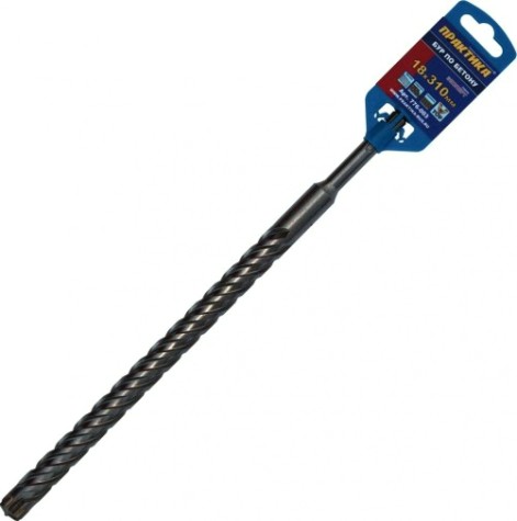 Бур SDS-plus ПРАКТИКА 18х250/310 мм, х-тип серия "эксперт" [776-003]
