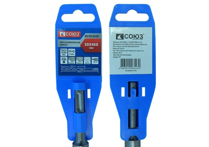 Бур SDS-plus СОЮЗ 20x450 мм с твердосплавной напайкой, спираль s4 [9019-SDS-20x450C]