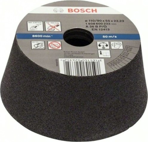 Чашка конусная шлифовальная по металлу BOSCH 110х90х55 М14; P 36 [1608600233]