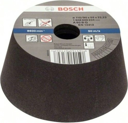 Чашка конусная шлифовальная по металлу BOSCH 110х90х55 М14; P 60 [1608600234]