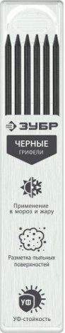 Cменные грифели ЗУБР 06313-2 для автоматического карандаша 6шт черные Cменные грифели ЗУБР 06313-2 для автоматического карандаша 6шт черные