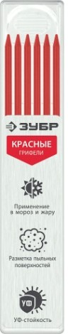 Cменные грифели ЗУБР 06313-3 для автоматического карандаша 6шт красные Cменные грифели ЗУБР 06313-3 для автоматического карандаша 6шт красные
