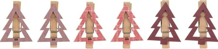 Деревянные прищепки Neon-Night Елочки розовые 14,5x4,5x1,6 cм (6 шт.) [504-032]