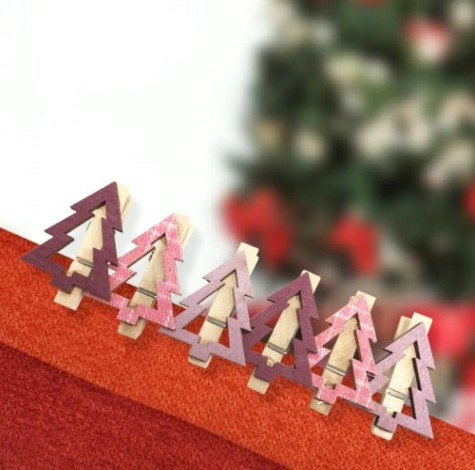 Деревянные прищепки Neon-Night Елочки розовые 14,5x4,5x1,6 cм (6 шт.) [504-032]