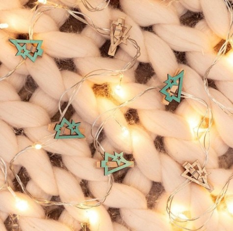 Деревянные прищепки Neon-Night Новогодняя ель 14,5x4,5x1,6 cм (6 шт.) [504-031]