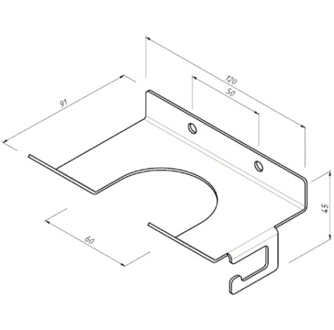 Держатель EMBODIMENT EMB-FUNH-W-B для фена с креплением для сетевого кабеля, черный
