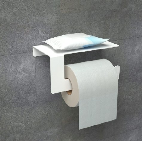 Держатель EMBODIMENT EMB-TP-W для туалетной бумаги, с полкой хранения, белый Держатель EMBODIMENT EMB-TP-W для туалетной бумаги, с полкой хранения, белый