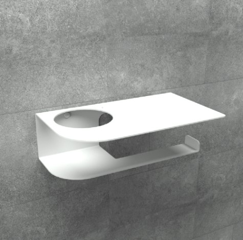 Держатель EMBODIMENT EMB-TP-WA-W для туалетной бумаги с полкой, белый