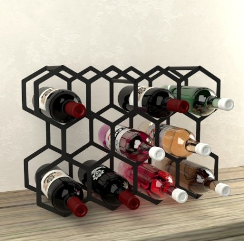 Держатель EMBODIMENT EMB-WINE-H-B для бутылок, 11 сот для хранения, черный Держатель EMBODIMENT EMB-WINE-H-B для бутылок, 11 сот для хранения, черный