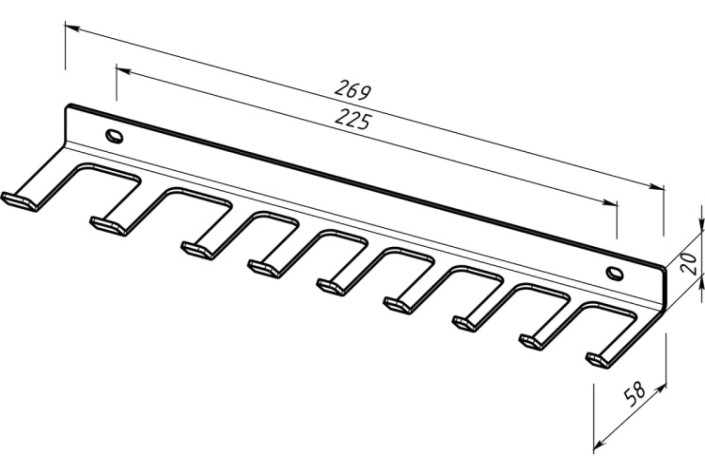 Держатель EMBODIMENT EMB-WOW-WLS-B для гаечных ключей, настенный, черный Держатель EMBODIMENT EMB-WOW-WLS-B для гаечных ключей, настенный, черный