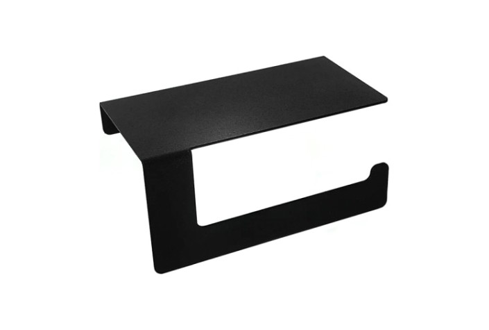 Держатель REXANT 38-0635 для туалетной бумаги с полкой хранения, черный