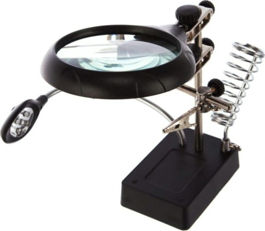 Держатель REXANT "Третья рука" с лупой х2.5 12-0250 [12-0250]