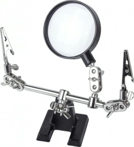Держатель REXANT "Третья рука" с лупой х2,5 12-0251-4 [12-0251-4]