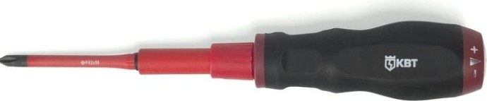 Диэлектрическая динамометрическая отвертка КВТ 10 предметов с набором бит [78279]