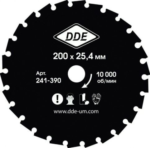 Диск кустореза DDE WOOD CUT (200x25,4/20 мм; 26 зубьев) [241-390]