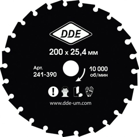 Диск кустореза DDE WOOD CUT твердосплавный (200х25,4/20 мм; 40 зубьев) [241-406]